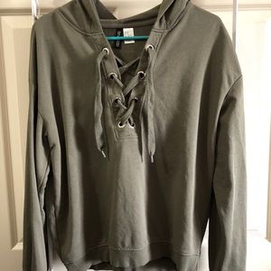 H&M lace up sweat shirt